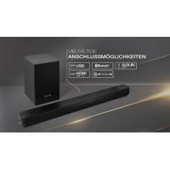 PEAQ 120 2.1, Soundbar, Schwarz