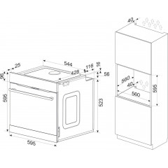 KOENIC KBO 511-1 M A1 Pyrolyse, Einbaubackofen (Einbaugerät, 77 l, 595 mm breit)