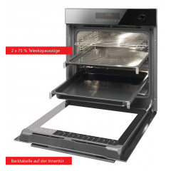 KOENIC KBO 611-1 B A1, Einbaubackofen (Einbaugerät, 77 l, 595 mm breit), Dampfgarfunktion