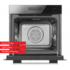 KOENIC KBO 611-1 B A1, Einbaubackofen (Einbaugerät, 77 l, 595 mm breit), Dampfgarfunktion
