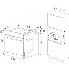 KOENIC KBO 341 B A, Einbaubackofen (Einbaugerät, 77 l, 593 mm breit)