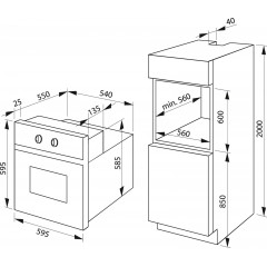 OK. OBO 321 B A, Einbaubackofen (Einbaugerät, 62 l, 595 mm breit)