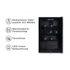 OK. OBFR 212 C B Getränkekühler (C, 890 mm hoch, Schwarz)