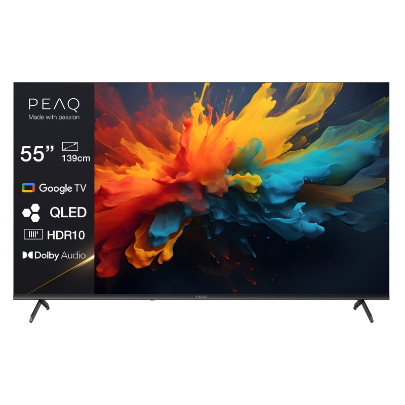 PEAQ PTV 55GQU-5025C TV (Flat, 55 Zoll / 139,0 cm, QLED 4K, SMART TV)
