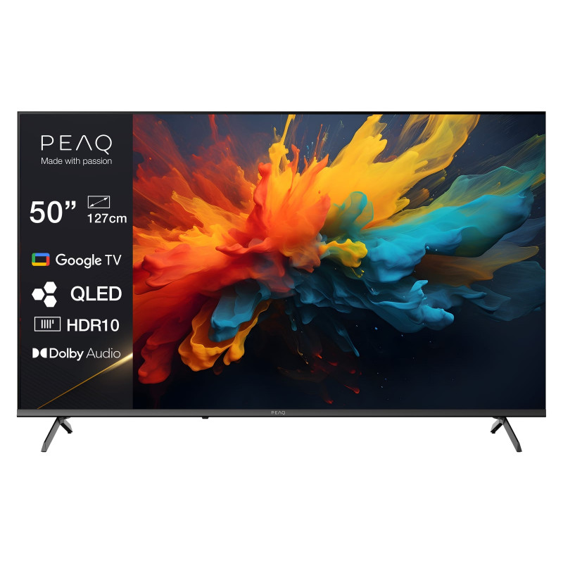 PEAQ PTV 50GQU-5025C Google QLED UHD TV (Flat, 50 Zoll / 126,0 cm, QLED 4K, SMART TV)