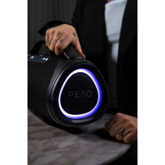 PEAQ ICONIC Vibe 4 - PPA 700-RW Bluetooth Lautsprecher, Schwarz mit goldenen Features, Wasserfest