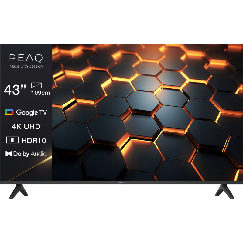 PEAQ PTV 43GU-5025T Google UHD TV (Flat, 43 Zoll / 108 cm, UHD 4K, SMART TV)