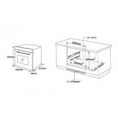 KOENIC KBO 531 B A, 70-Liter-Einbau-Elektrobackofen (Einbaugerät, 70 l, 59,4 cm breit)