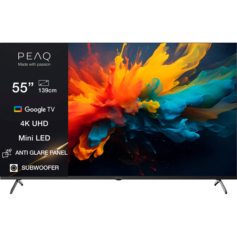 PEAQ PTV 55GMU-5026C AG Mini LED Anti-Glare TV (Flat, 55 Zoll / 139,0 cm, UHD 4K, SMART TV)