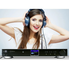 Renkforce RF-DAB-IR1700 Radio-Adapter DAB+, UKW, Internet WLAN, LAN, Bluetooth®, DLNA, Internetradio DLNA-fähig Schwarz