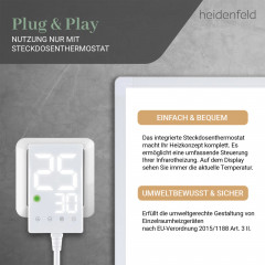 HEIDENFELD HF-HP100-3 | Infrarotheizung (800 Watt, Raumgröße: 19 m²)