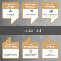 HEIDENFELD HF-HP100-3 | Infrarotheizung (800 Watt, Raumgröße: 19 m²)