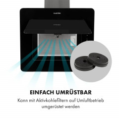 Klarstein Helena 60 Dunstabzugshaube 595 m³/h LED-Display Schwarz