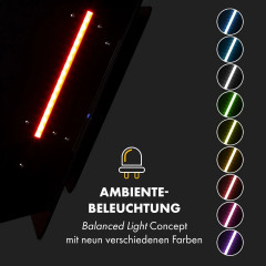 Klarstein Helena 60 Dunstabzugshaube 595 m³/h LED-Display Schwarz