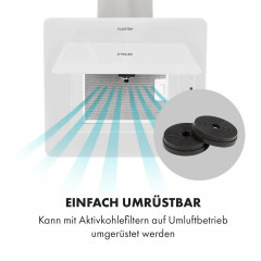 Klarstein Helena 60 Dunstabzugshaube 595 m³/h LED-Display Weiß
