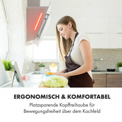 Klarstein Helena 60 Dunstabzugshaube 595 m³/h LED-Display Weiß