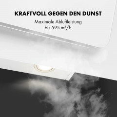 Klarstein Helena 60 Dunstabzugshaube 595 m³/h LED-Display Weiß