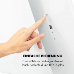 Klarstein Helena 60 Dunstabzugshaube 595 m³/h LED-Display Weiß