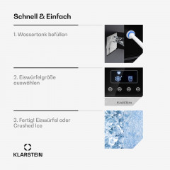 KLARSTEIN Eiszeit Crush Eiswürfelmaschine (150 Watt, Silber)