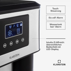 KLARSTEIN Eiszeit Crush Eiswürfelmaschine (150 Watt, Silber)