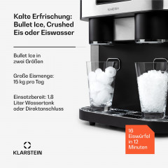 KLARSTEIN Eiszeit Crush Eiswürfelmaschine (150 Watt, Silber)