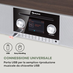 AUNA Connect CD MKII Internetradio, FM, Schwarzes Holz