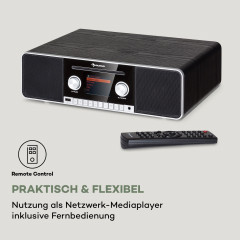 AUNA Connect CD MKII Internetradio, FM, Schwarzes Holz