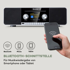 AUNA Connect CD MKII Internetradio, FM, Schwarzes Holz