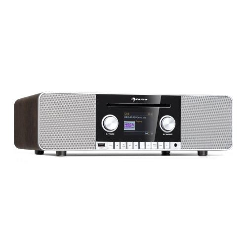 AUNA Connect CD MKII Internetradio, FM, Schwarzes Holz