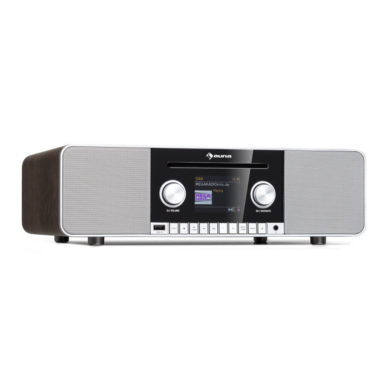 AUNA Connect CD MKII Internetradio, FM, Schwarzes Holz