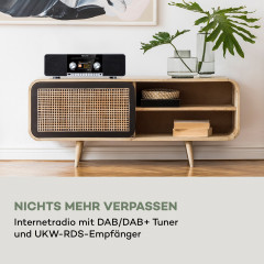 AUNA Connect CD MKII Internetradio, FM, Schwarzes Holz