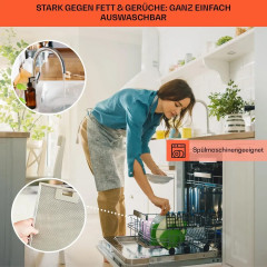 Klarstein Clara 90 Dunstabzugshaube Glas 509 m³/h Touch Ambiente-Licht Schwarz