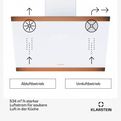 KLARSTEIN FlashLine, Dunstabzugshaube (59,80 cm breit, 50,30 cm tief)