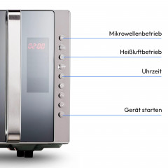 MEDION® LIFE 3in1 Mikrowelle MD 17495, Kombination aus Mikrowelle, Grill und Ofen, 10 Automatikprogramme, edles Design