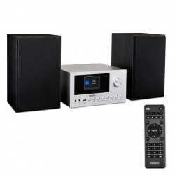 MEDION® LIFE P85003 Micro-Audio-System silber, Internet/DAB+/PLL-UKW Stereo-Radio mit je 40 Senderspeichern, 2,8'' TFT-Farbdisplay, Bluetooth® 5.0, CD-Player, WLAN, USB, 2 x 15 RMS