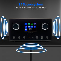 MEDION MD89295 Internetradio, Analog & Digital, DAB+, KW, Bluetooth, schwarz