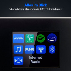 MEDION MD89295 Internetradio, Analog & Digital, DAB+, KW, Bluetooth, schwarz