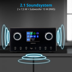 MEDION MD89295 Internetradio, Analog & Digital, DAB+, KW, Bluetooth, schwarz