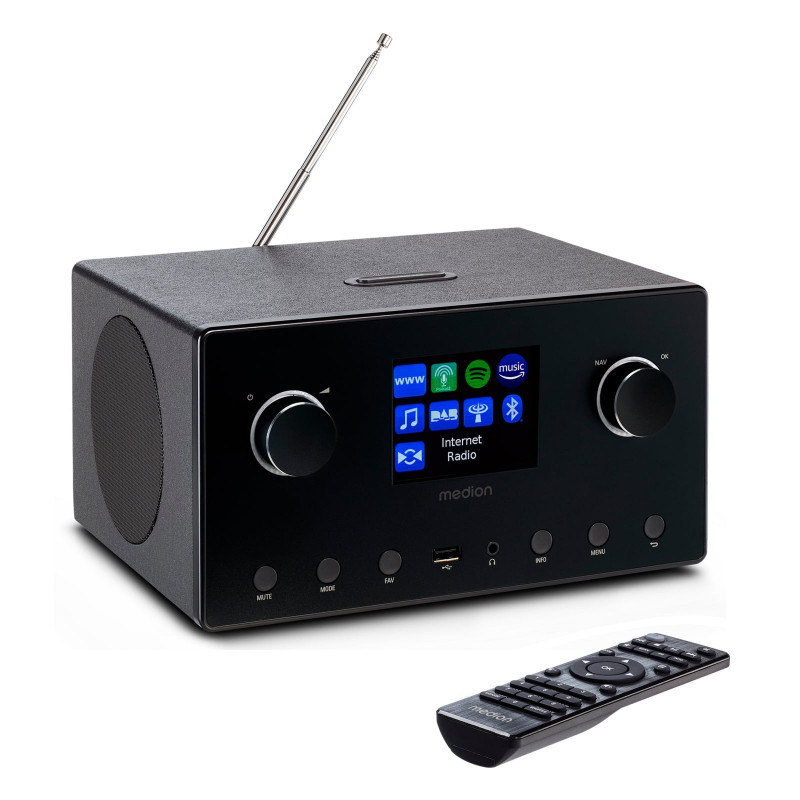 MEDION MD89295 Internetradio, Analog & Digital, DAB+, KW, Bluetooth, schwarz