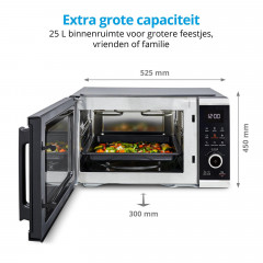 MEDION MD 11499, Mikrowelle (900 Watt, 25 l Garraum-Volumen, Grillfunktion, Heißluftfunktion)