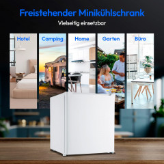 MEDION® LIFE Mini-Kühlschrank MD 37724 Weiss, 41 L Nutzinhalt, manuelle Temperatureinstellung, Geräuschpegel ca. 39 dB, eingelassener Türgriff