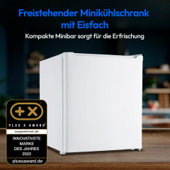 MEDION® LIFE Mini-Kühlschrank MD 37724 Weiss, 41 L Nutzinhalt, manuelle Temperatureinstellung, Geräuschpegel ca. 39 dB, eingelassener Türgriff