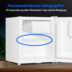 MEDION® LIFE Mini-Kühlschrank MD 37724 Weiss, 41 L Nutzinhalt, manuelle Temperatureinstellung, Geräuschpegel ca. 39 dB, eingelassener Türgriff