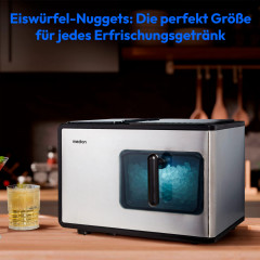 MEDION® LIFE Nugget Eiswürfelbereiter MD 11960, 2 L Wassertank, schnelle Zubereitungszeit, Elektronisches Bedienfeld und LED Display, Herausnehmbarer Eiswürfelkorb, Selbstreinigung
