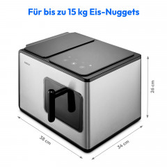 MEDION® LIFE Nugget Eiswürfelbereiter MD 11960, 2 L Wassertank, schnelle Zubereitungszeit, Elektronisches Bedienfeld und LED Display, Herausnehmbarer Eiswürfelkorb, Selbstreinigung