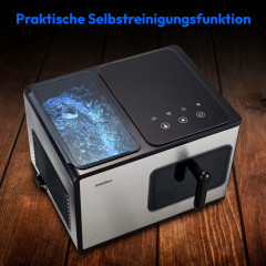MEDION® LIFE Nugget Eiswürfelbereiter MD 11960, 2 L Wassertank, schnelle Zubereitungszeit, Elektronisches Bedienfeld und LED Display, Herausnehmbarer Eiswürfelkorb, Selbstreinigung