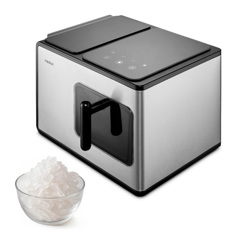 MEDION® LIFE Nugget Eiswürfelbereiter MD 11960, 2 L Wassertank, schnelle Zubereitungszeit, Elektronisches Bedienfeld und LED Display, Herausnehmbarer Eiswürfelkorb, Selbstreinigung