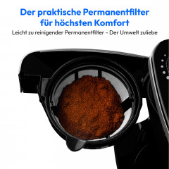 MEDION® Kaffeemaschine mit Mahlwerk MD 19911, 8 Mahlstufen, 1 Liter Wassertank, Thermoskanne, Timer-Funktion, 800 - 1000 Watt