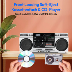 Medion LIFE® P66538 Retro-Boombox silber