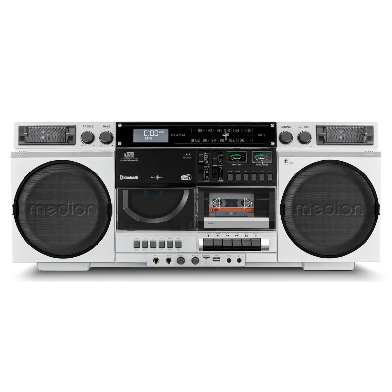 Medion LIFE® P66538 Retro-Boombox silber